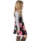 Black Spring Fling Floral Striped Sleeve Short Dress for Kids