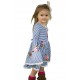 Blue Sweet Striped Floral Kids Dress