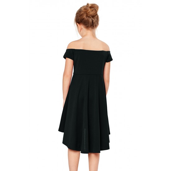 Black All The Rage Skater Dress for Little Girls