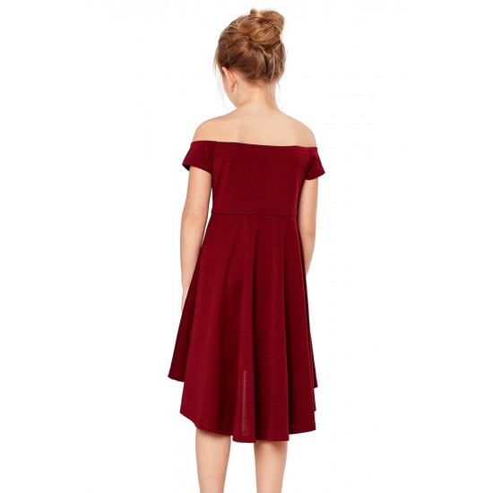 Red All The Rage Skater Dress for Little Girls