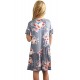 Gray Girls Floral Print Dress