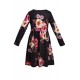 Floral Black Swing Dress with Hidden Pockets