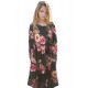 Floral Black Swing Dress with Hidden Pockets