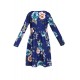 Floral Blue Swing Dress with Hidden Pockets