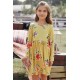 Floral Mustard Swing Dress with Hidden Pockets