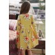 Floral Mustard Swing Dress with Hidden Pockets