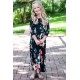 Black Floral Maxi Dress for Girls