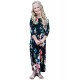 Black Floral Maxi Dress for Girls