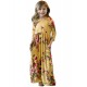 Mustard Floral Maxi Dress for Girls