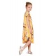 Yellow Short Sleeve Floral Print Toddler Dress