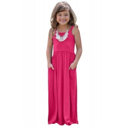 Rose Girls Suspender Pocket Dress