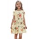 Short Sleeve Pocketed Children's Floral Dress