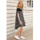 Black Colorblock Patchwork Striped Girls’ Dress