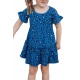 Girls' Ruffled Girly Leopard Print Dress