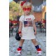 USA Flag Print Little Girls T-shirt Dress