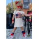 USA Flag Print Little Girls T-shirt Dress