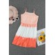 Orange Ombre Tie-dye Sleeveless Flowy Kids' Parent-child Dress