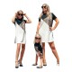 Family Matching Snakeskin Splicing Girl's T-shirt Mini Dress