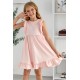 Pink Ruffled Empire Waist Pleated Flowy Kid Dress