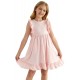 Pink Ruffled Empire Waist Pleated Flowy Kid Dress