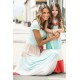 Family Matching Short Sleeve Color Block Kids' Maxi Dress