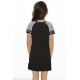 Black Leopard Striped Splicing Twist Knot Kids Dress