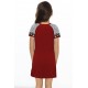 Red Leopard Striped Splicing Twist Knot Kids Dress