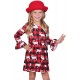 Girls Reindeer Allover Plaid Ruffled Christmas Dress