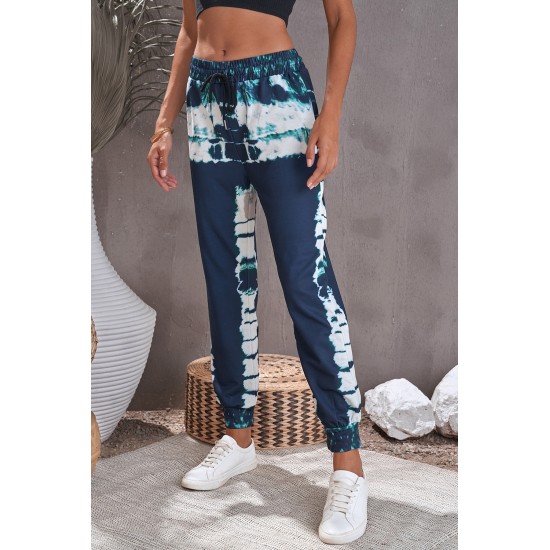 Tie-dyed Print Elastic Waist Jogger