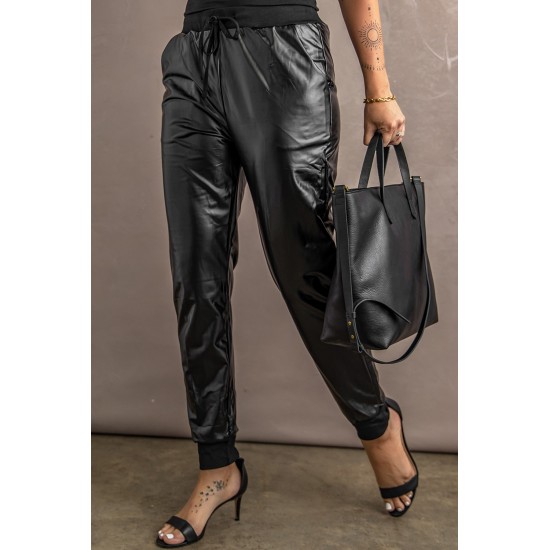 Rock and Roll Faux Leather Joggers