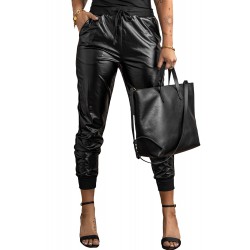 Rock and Roll Faux Leather Joggers