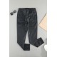 Black Leather Slim Fit Women Pants