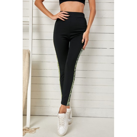 Sequin Skinny Ankle Length High Waist Pants