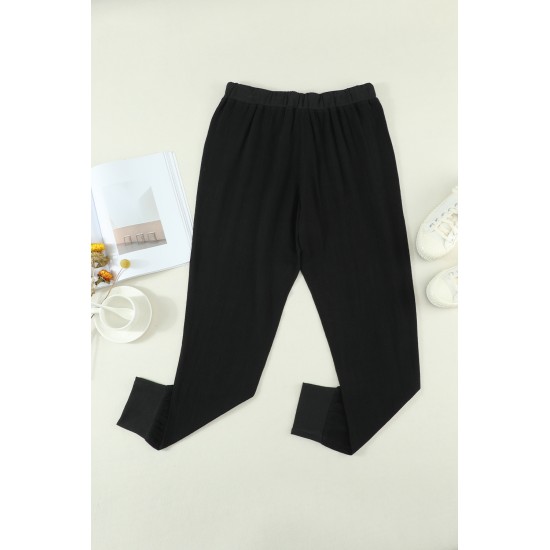 Black Pocketed Drawstring Joggers