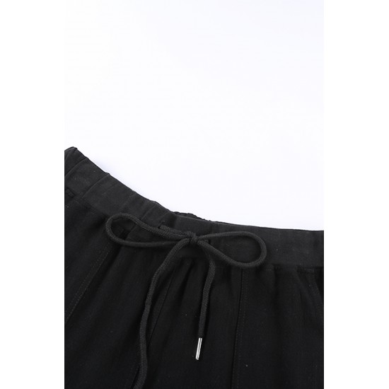 Black Pocketed Drawstring Joggers