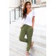 Green Pocketed Drawstring Joggers