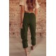 Green Drawstring Waist Pockets Sweatpants