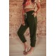 Green Drawstring Waist Pockets Sweatpants