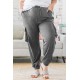 Gray Elastic Waist Side Pocket Plus Size Jogger Pants