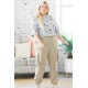 Khaki Elastic Waist Side Pocket Plus Size Jogger Pants