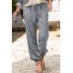 Gray Drawstring Elastic Waist Pull-on Casual Pants with Pockets