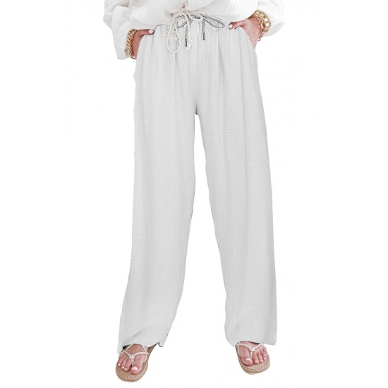 White Linen Loose Casual Pants