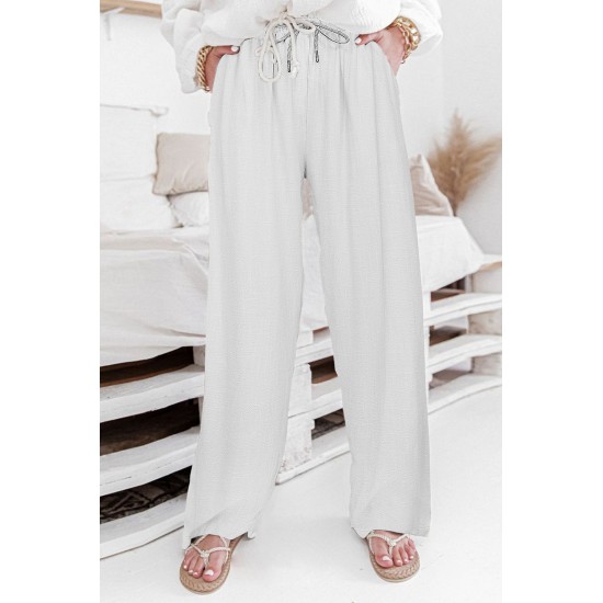 White Linen Loose Casual Pants