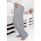 Gray High Waist Drawstring Wide Legs Casual Pants