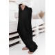 Black High Waist Drawstring Wide Legs Casual Pants