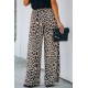 Leopard Print High Rise Wide Leg Pants