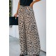 Leopard Print High Rise Wide Leg Pants