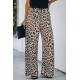 Leopard Print High Rise Wide Leg Pants