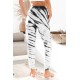 White Pocketed Tie-dye Print Joggers