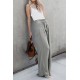 Gray Tie Knot Wide Leg Pants